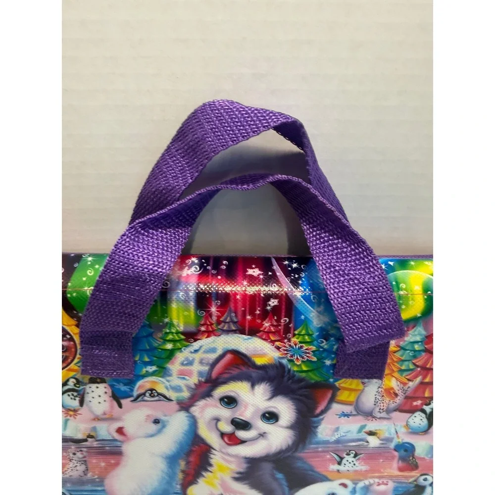 Lisa Frank Tikaani Husky Trifold Portfolio Organizer Bag Rainbow Polka Dot SK045